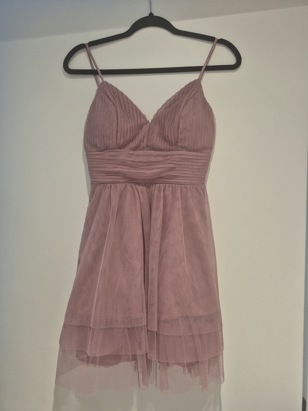 Emerald Sundae Dusty Rose Pleated Tulle Mini Dress